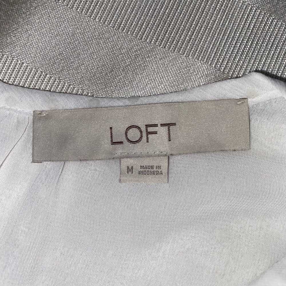 Loft Elegant White Ruffle Sleeve Sheer Dotted Swiss Top w/ Camisole Sz Medium - Picture 3 of 11